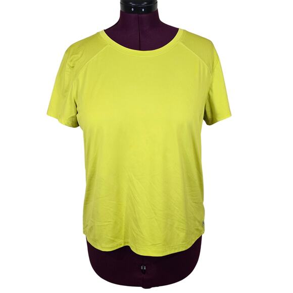 Women's Spyder "Active" Neon Green Short Sleeve Athletic Top Back Slit | Large - Picture 1 of 9